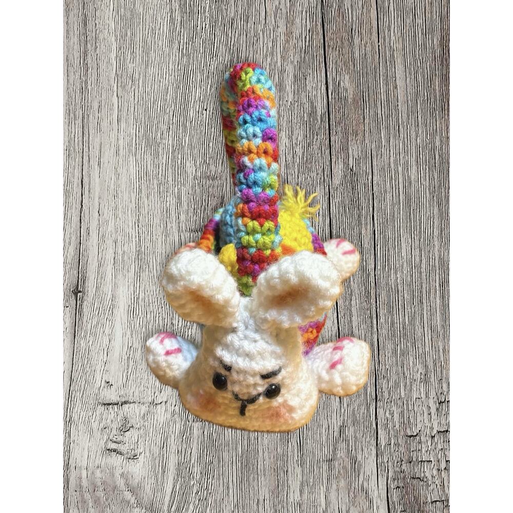 Handmade Crocheted Easter Bunny Basket With Chick And Egg Inside 6.5 Inches High